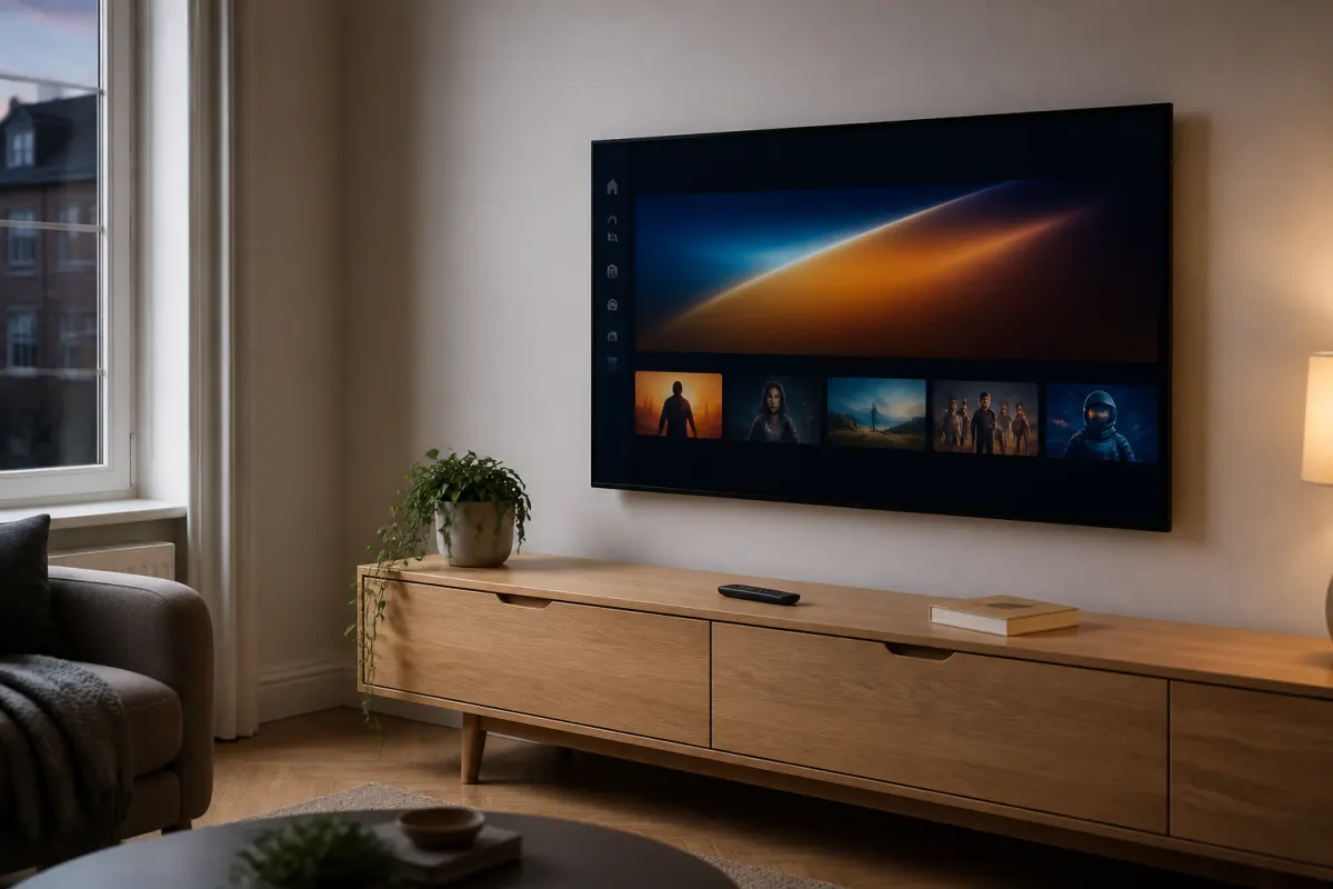 Living room TV ready for IPTV Channels setup